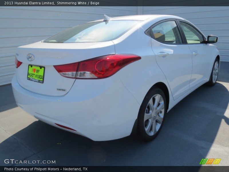 Shimmering White / Beige 2013 Hyundai Elantra Limited