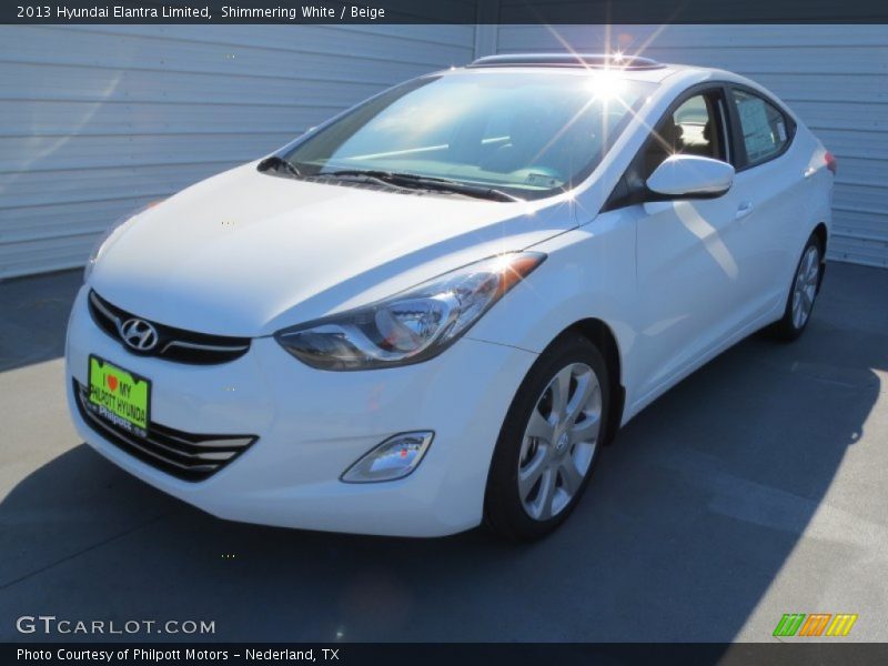 Shimmering White / Beige 2013 Hyundai Elantra Limited