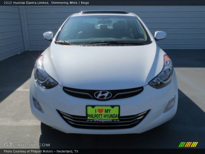 Shimmering White / Beige 2013 Hyundai Elantra Limited