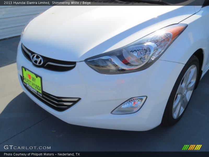 Shimmering White / Beige 2013 Hyundai Elantra Limited