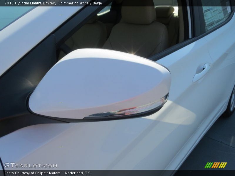 Shimmering White / Beige 2013 Hyundai Elantra Limited