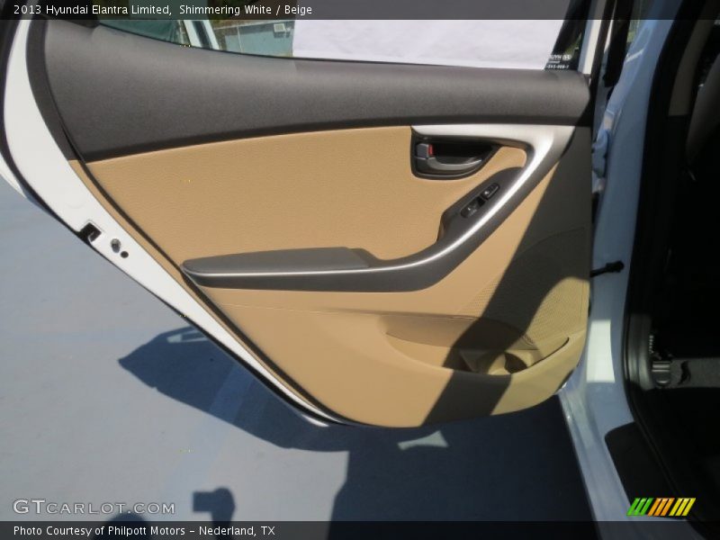 Shimmering White / Beige 2013 Hyundai Elantra Limited