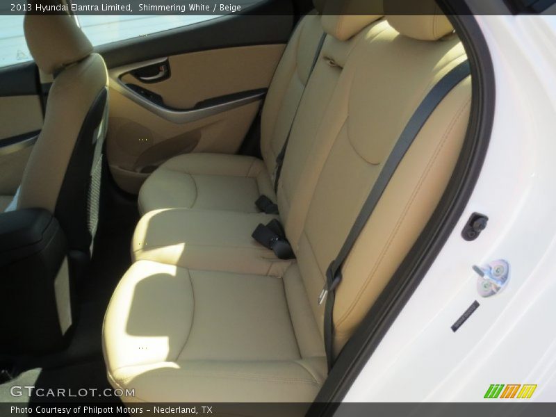Shimmering White / Beige 2013 Hyundai Elantra Limited