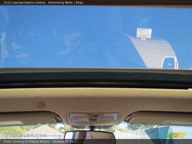 Shimmering White / Beige 2013 Hyundai Elantra Limited
