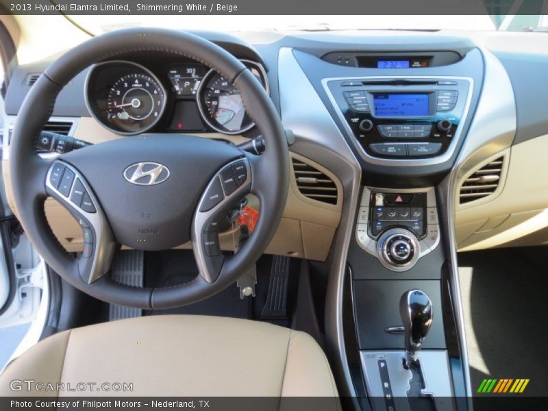 Shimmering White / Beige 2013 Hyundai Elantra Limited