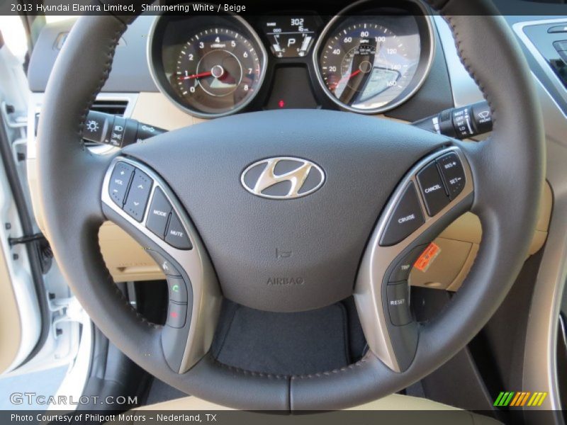 Shimmering White / Beige 2013 Hyundai Elantra Limited