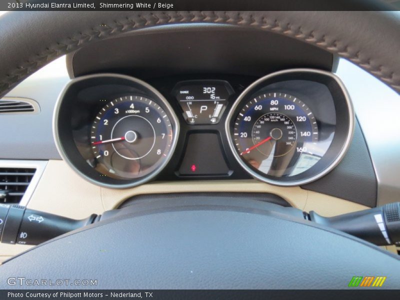 Shimmering White / Beige 2013 Hyundai Elantra Limited