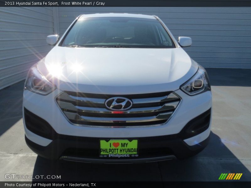 Frost White Pearl / Gray 2013 Hyundai Santa Fe Sport