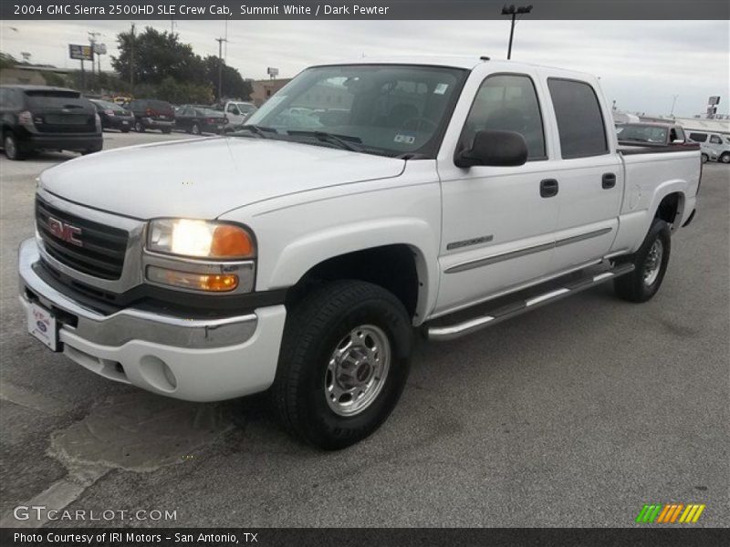 Summit White / Dark Pewter 2004 GMC Sierra 2500HD SLE Crew Cab