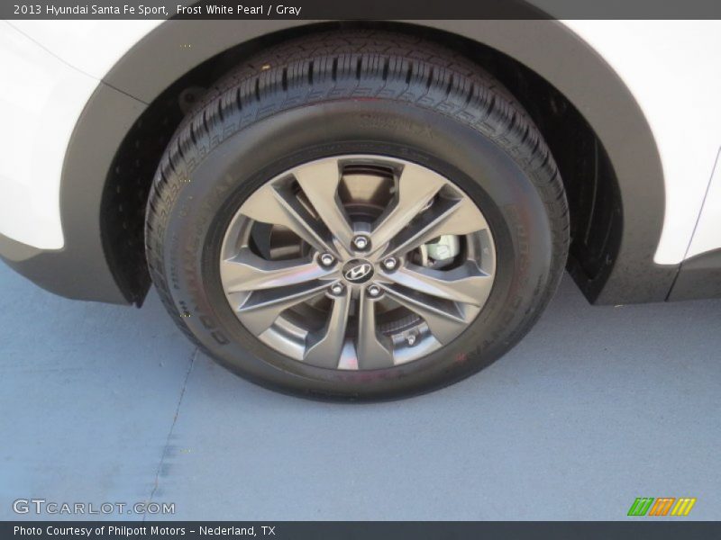Frost White Pearl / Gray 2013 Hyundai Santa Fe Sport