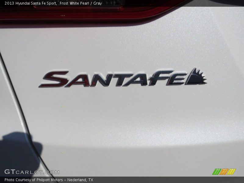 Frost White Pearl / Gray 2013 Hyundai Santa Fe Sport