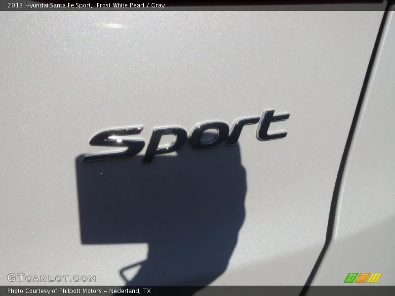 Frost White Pearl / Gray 2013 Hyundai Santa Fe Sport