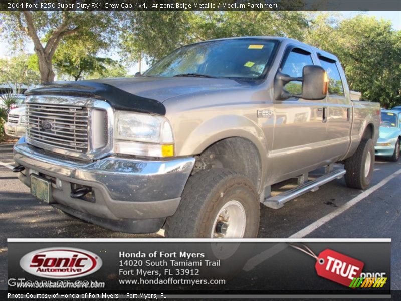 Arizona Beige Metallic / Medium Parchment 2004 Ford F250 Super Duty FX4 Crew Cab 4x4