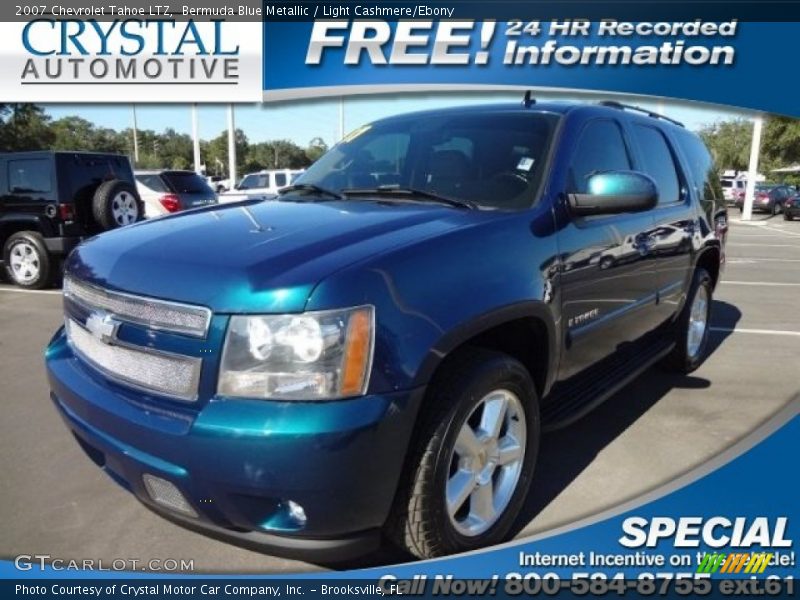 Bermuda Blue Metallic / Light Cashmere/Ebony 2007 Chevrolet Tahoe LTZ