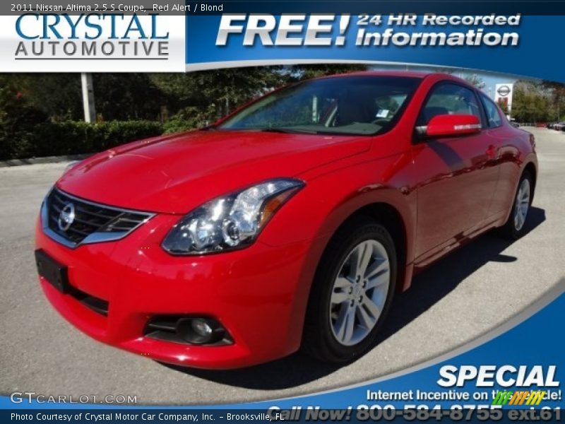 Red Alert / Blond 2011 Nissan Altima 2.5 S Coupe