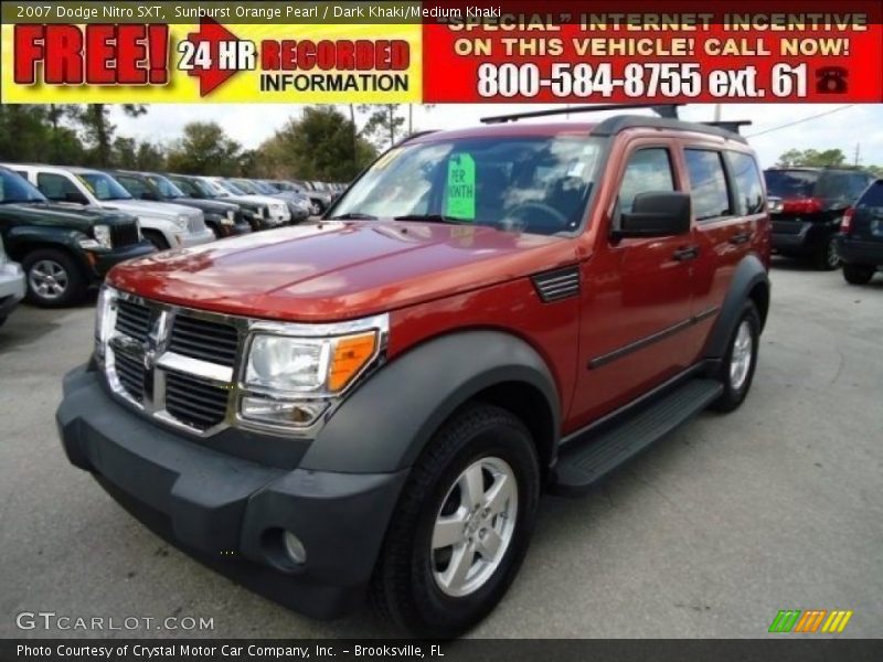 Sunburst Orange Pearl / Dark Khaki/Medium Khaki 2007 Dodge Nitro SXT