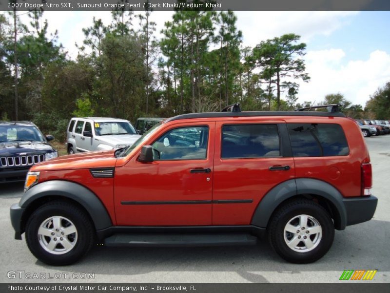 Sunburst Orange Pearl / Dark Khaki/Medium Khaki 2007 Dodge Nitro SXT