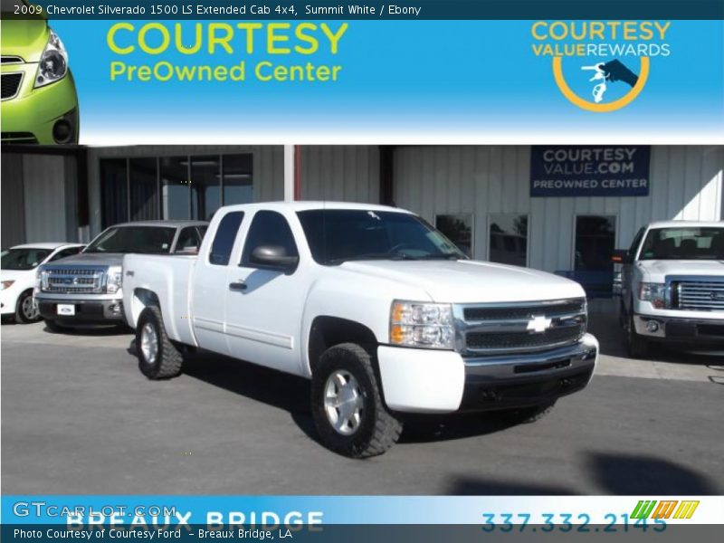 Summit White / Ebony 2009 Chevrolet Silverado 1500 LS Extended Cab 4x4