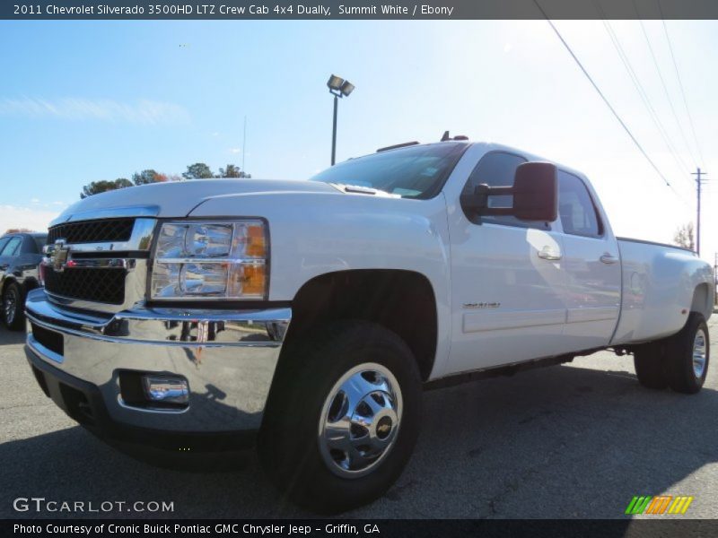 Summit White / Ebony 2011 Chevrolet Silverado 3500HD LTZ Crew Cab 4x4 Dually