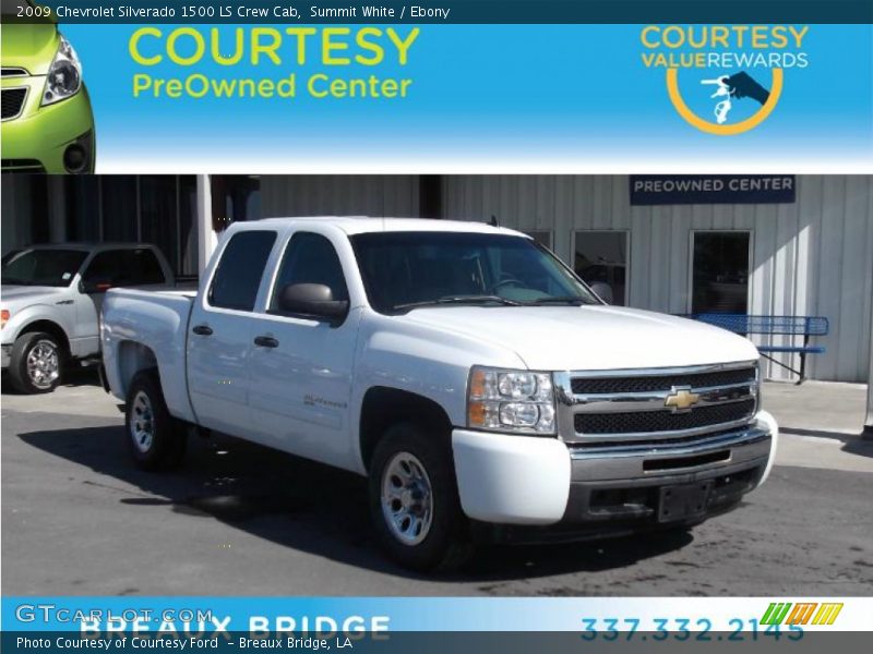 Summit White / Ebony 2009 Chevrolet Silverado 1500 LS Crew Cab