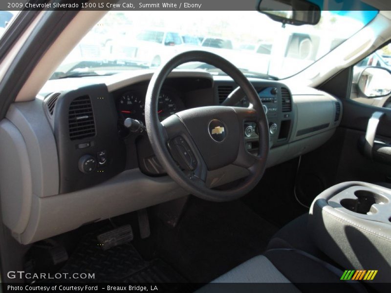 Summit White / Ebony 2009 Chevrolet Silverado 1500 LS Crew Cab