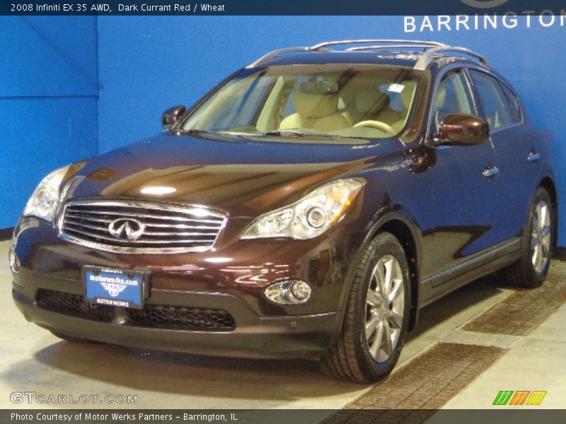 Dark Currant Red / Wheat 2008 Infiniti EX 35 AWD