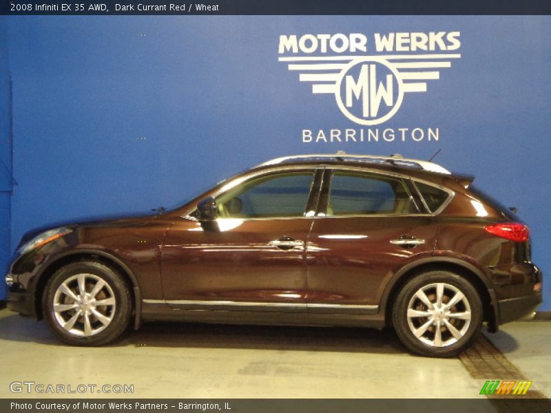 Dark Currant Red / Wheat 2008 Infiniti EX 35 AWD