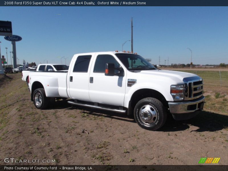 Oxford White / Medium Stone 2008 Ford F350 Super Duty XLT Crew Cab 4x4 Dually