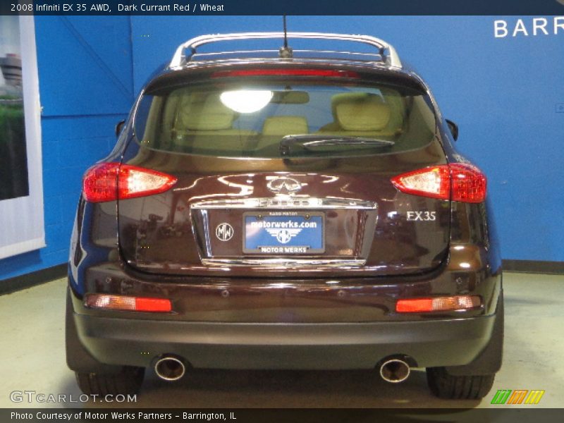 Dark Currant Red / Wheat 2008 Infiniti EX 35 AWD