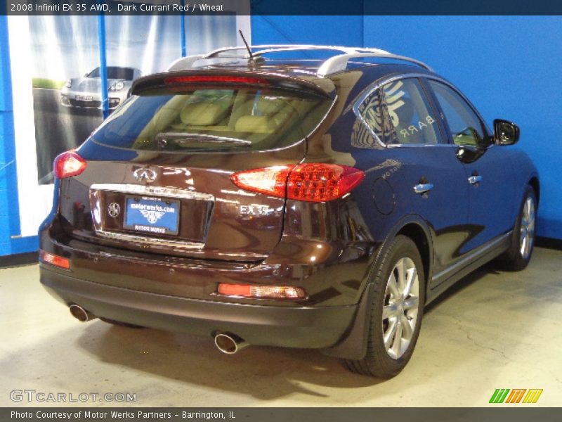 Dark Currant Red / Wheat 2008 Infiniti EX 35 AWD
