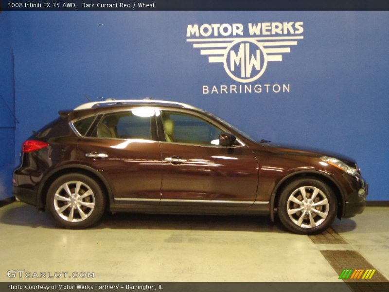 Dark Currant Red / Wheat 2008 Infiniti EX 35 AWD