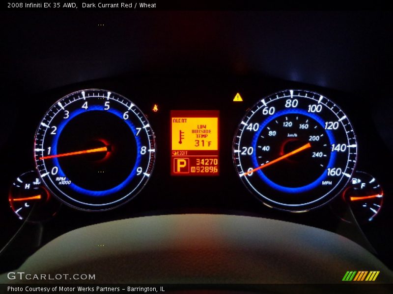 Dark Currant Red / Wheat 2008 Infiniti EX 35 AWD