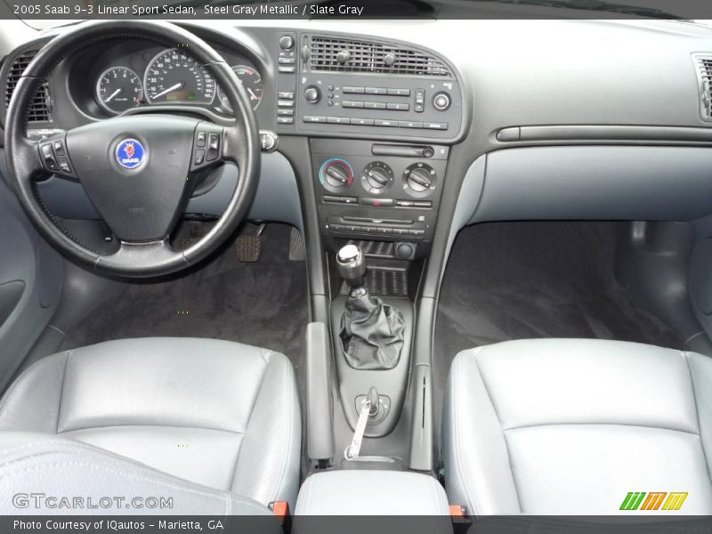 Steel Gray Metallic / Slate Gray 2005 Saab 9-3 Linear Sport Sedan
