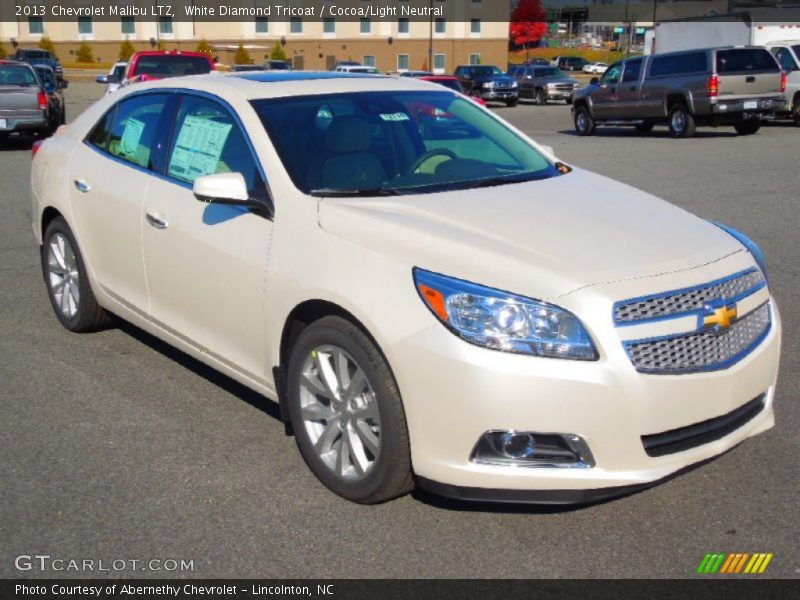 White Diamond Tricoat / Cocoa/Light Neutral 2013 Chevrolet Malibu LTZ
