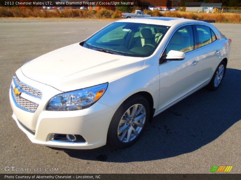 White Diamond Tricoat / Cocoa/Light Neutral 2013 Chevrolet Malibu LTZ