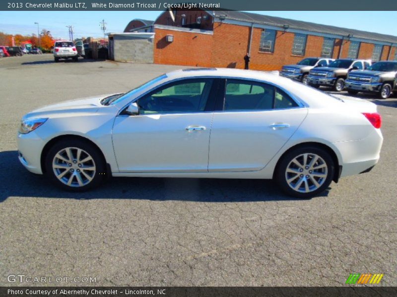White Diamond Tricoat / Cocoa/Light Neutral 2013 Chevrolet Malibu LTZ