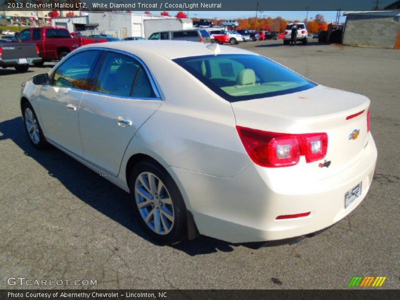 White Diamond Tricoat / Cocoa/Light Neutral 2013 Chevrolet Malibu LTZ