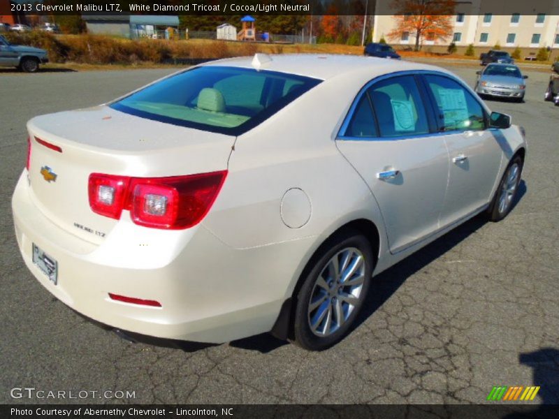 White Diamond Tricoat / Cocoa/Light Neutral 2013 Chevrolet Malibu LTZ