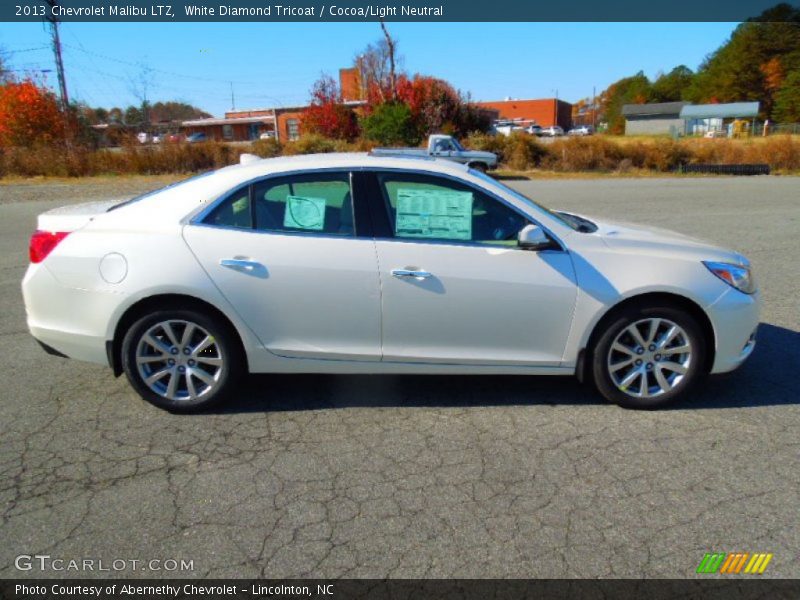 White Diamond Tricoat / Cocoa/Light Neutral 2013 Chevrolet Malibu LTZ