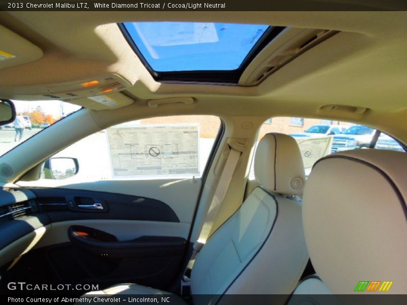 White Diamond Tricoat / Cocoa/Light Neutral 2013 Chevrolet Malibu LTZ