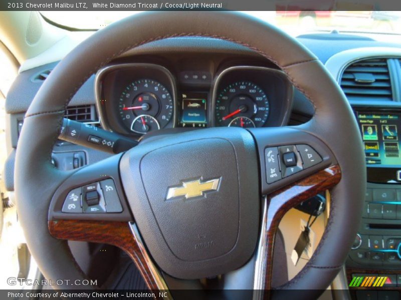 White Diamond Tricoat / Cocoa/Light Neutral 2013 Chevrolet Malibu LTZ