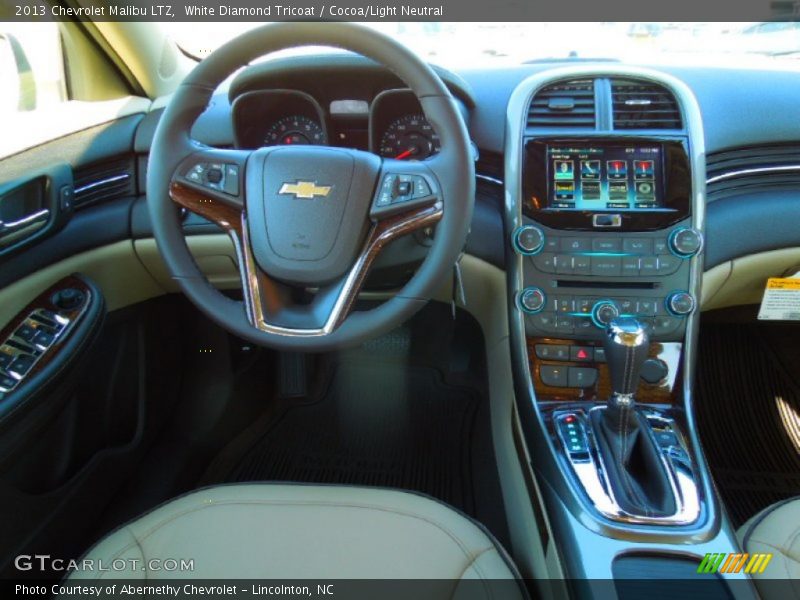 White Diamond Tricoat / Cocoa/Light Neutral 2013 Chevrolet Malibu LTZ