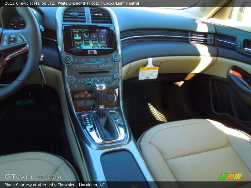 White Diamond Tricoat / Cocoa/Light Neutral 2013 Chevrolet Malibu LTZ