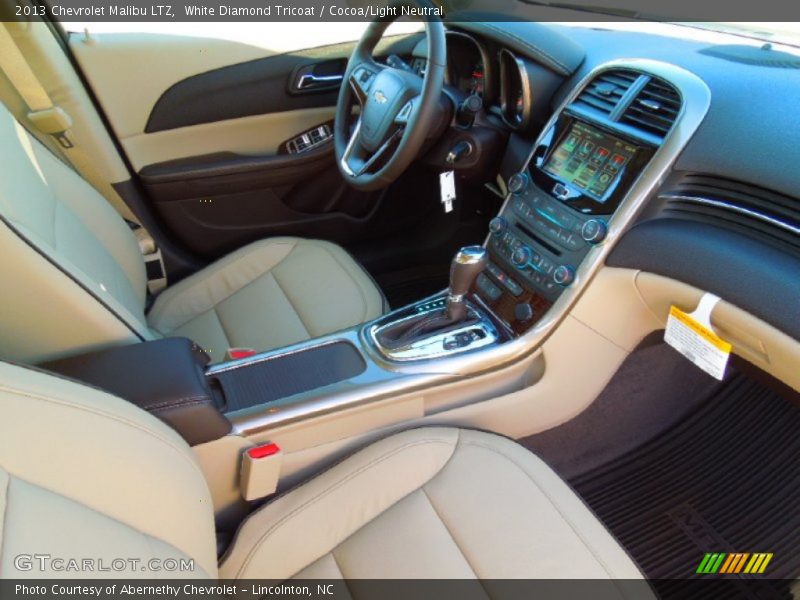 White Diamond Tricoat / Cocoa/Light Neutral 2013 Chevrolet Malibu LTZ