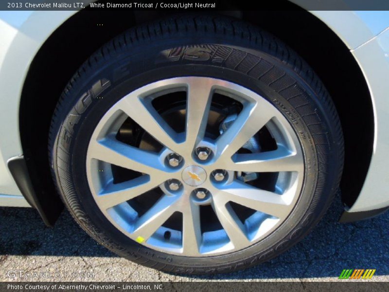 White Diamond Tricoat / Cocoa/Light Neutral 2013 Chevrolet Malibu LTZ