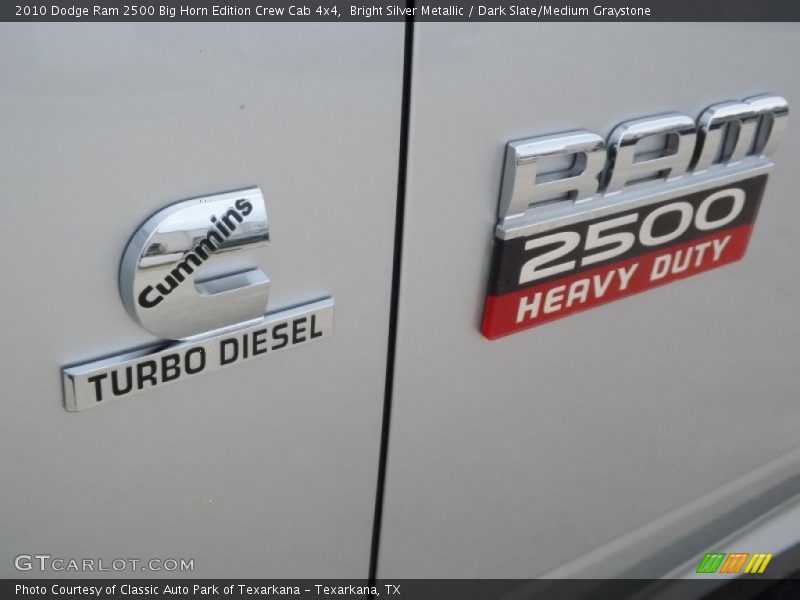 Bright Silver Metallic / Dark Slate/Medium Graystone 2010 Dodge Ram 2500 Big Horn Edition Crew Cab 4x4