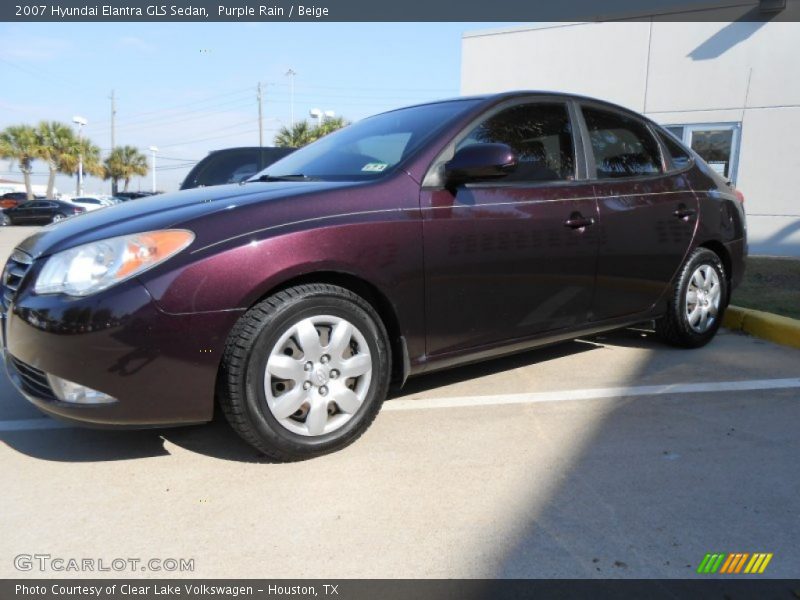 Purple Rain / Beige 2007 Hyundai Elantra GLS Sedan