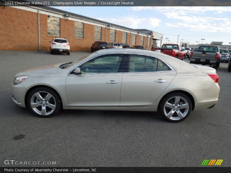 Champagne Silver Metallic / Cocoa/Light Neutral 2013 Chevrolet Malibu LTZ