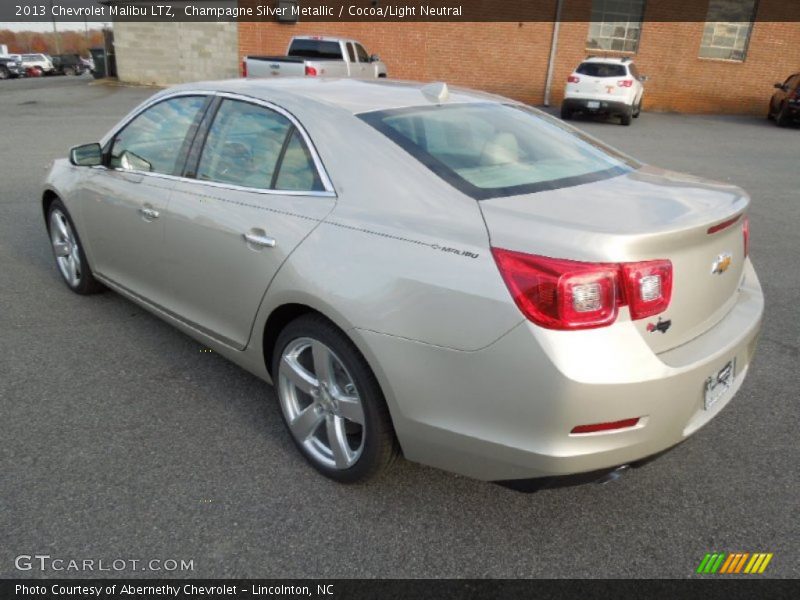Champagne Silver Metallic / Cocoa/Light Neutral 2013 Chevrolet Malibu LTZ