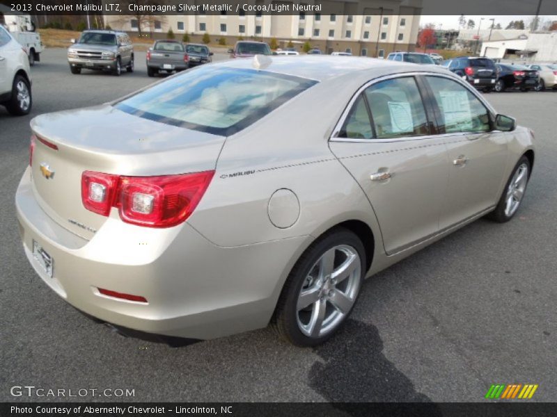 Champagne Silver Metallic / Cocoa/Light Neutral 2013 Chevrolet Malibu LTZ